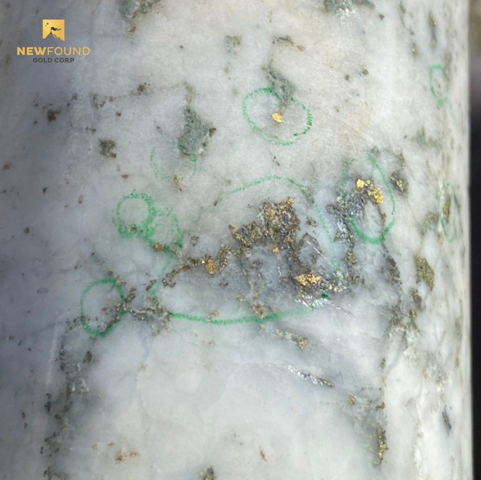 New Found Gold Corp New Found Gold Intercepts 45 3 G T Au Over