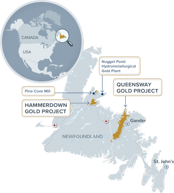 New Found Gold Location Map With Globe